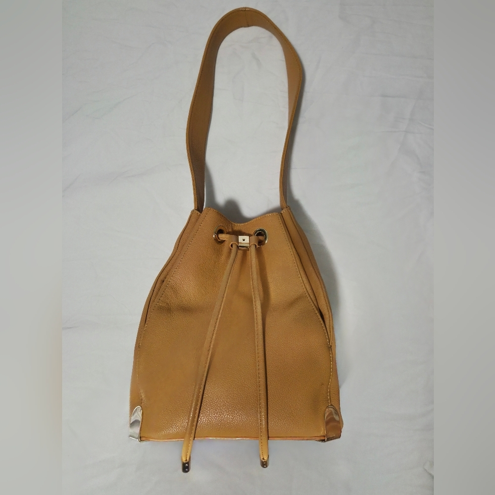 Vince Camuto Tan Leather Bucket Bag